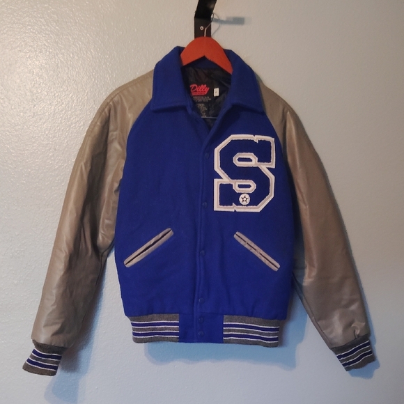 Dilly Letter Jacket Varsity /School Size Small Blue - Picture 1 of 16